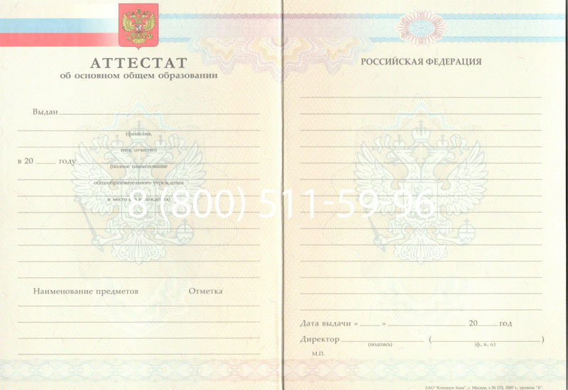 Купить Аттестат за 9 класс 2007-2010 годов в Калининграде Купить Аттестат за 9 класс 2007-2010 годов в Калининграде